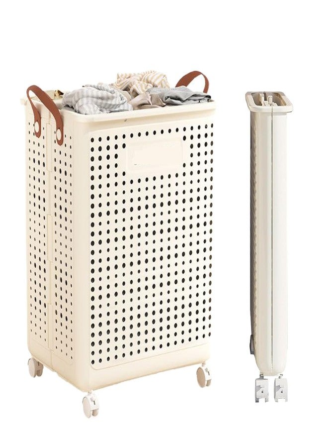 Styleys Collapsible Laundry Basket with Wheels & Handle - 74L Foldable Plastic Hamper for Clothes, Toys & Storage - Waterproof, Space-Saving Organizer for Home, Dorm & Bathroom (6024-L) - Image 1